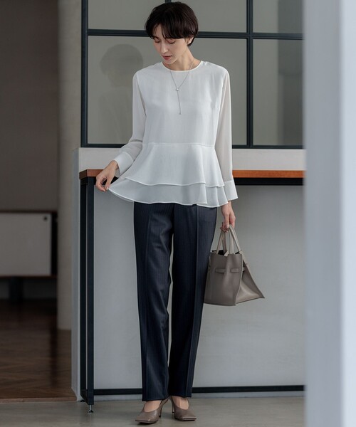 484 新品 23区 洗える テプラマットシフォン ブラウス シャツ 38(9) 23区 tシャツ 「洗える」テプラマットシフォン ブラウス