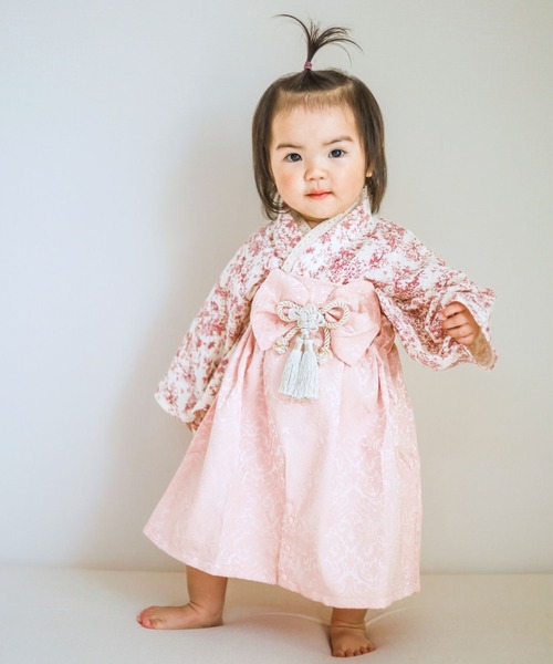 にょんベビー袴ゴールドタッセル　被れる共布兜付き SweetMommy(授乳服&マタニティ) 着物 3WAY ダブルガーゼ 2ピース