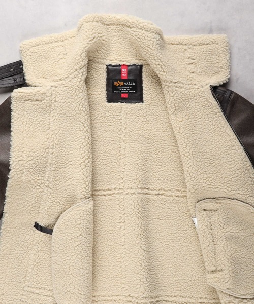 ALPHA ムートンジャケット　美品 Alpha Industries ムートンジャケット ムートンコート 「ALPHA