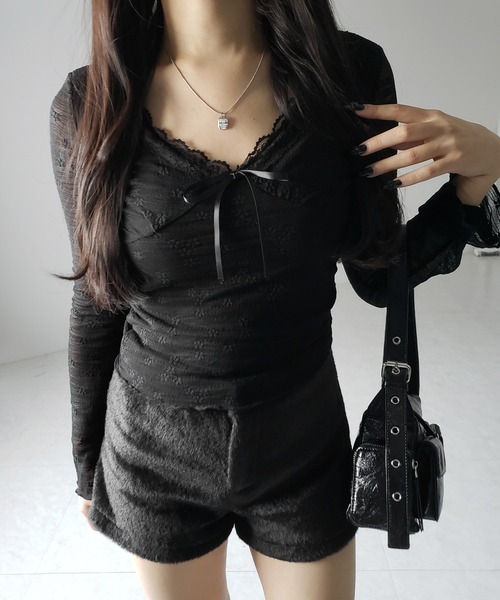 me+em select（ミームセレクト） tシャツ 「 2color 」フロントリボン