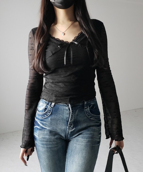 me+em select（ミームセレクト） tシャツ 「 2color 」フロントリボン
