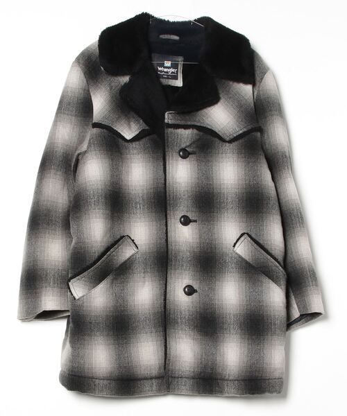 Wrangler（ラングラー） チェック柄チェスターコート L グレー メンズ