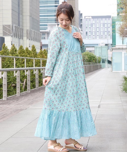 チチカカ ワンピース Shanti ジョリーブロックプリント