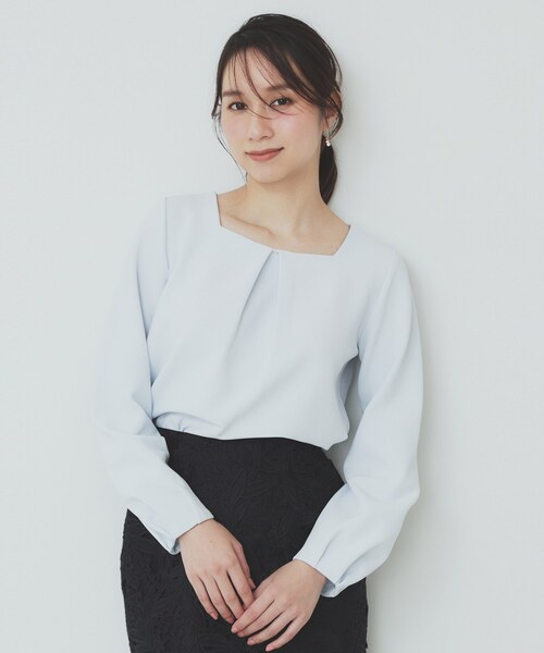 index（インデックス） tシャツ キーネックタックデザイントップス