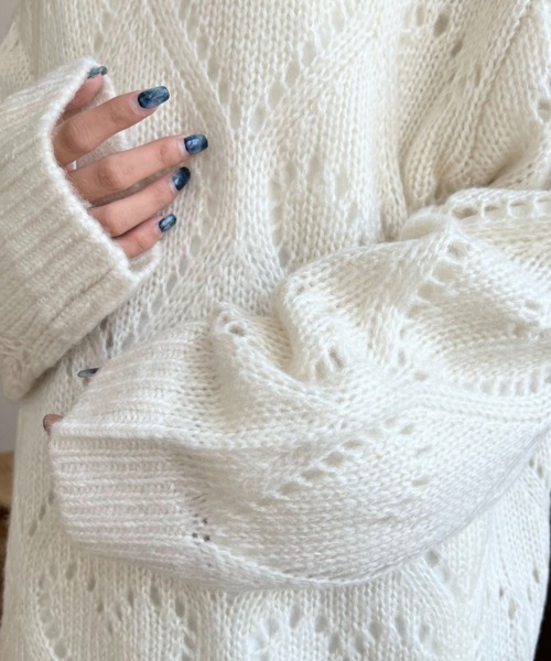 「moment+」 長袖ニット M ベージュ レディース_画像8