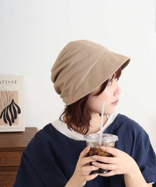 FUNALIVE 帽子 ハット 後ろギャザーワッフルキャスハット