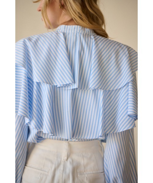 ブラウス シャツ Martine Cotton-poplin Blouse ラッフルケープBL レディース Estella.K ブラウス シャツ Martine Cotton-poplin Blouse