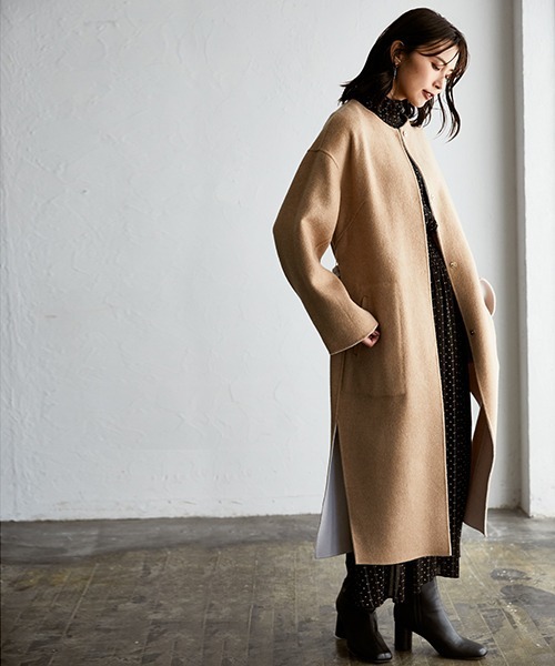 「FRAY I.D」 ノーカラーコート 1 アイボリー レディース_画像5