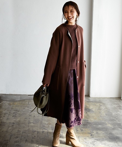 「FRAY I.D」 ノーカラーコート 1 アイボリー レディース_画像7