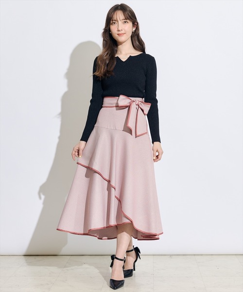 SWINGLE（スウィングル） スカート リボンベルトアシメフレア