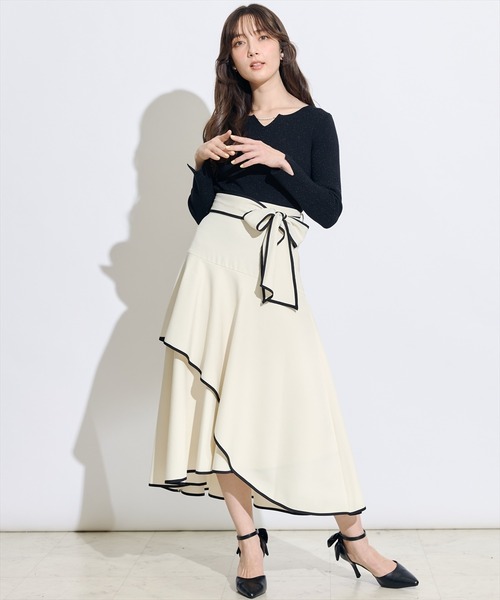 SWINGLE（スウィングル） スカート リボンベルトアシメフレア
