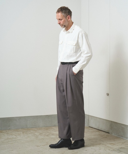 【TROVE】pino wide trousers TROVE（トローヴ） ワイドパンツ スラックス WIDE TROUSERS メンズ