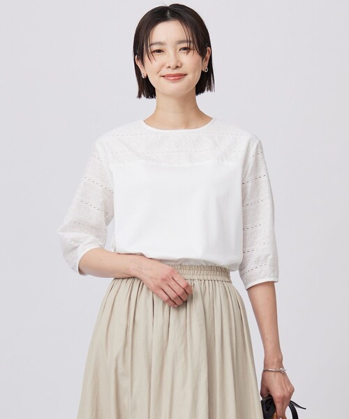tシャツ 「洗える」スムースジャージー 刺繍 カットソー レディース