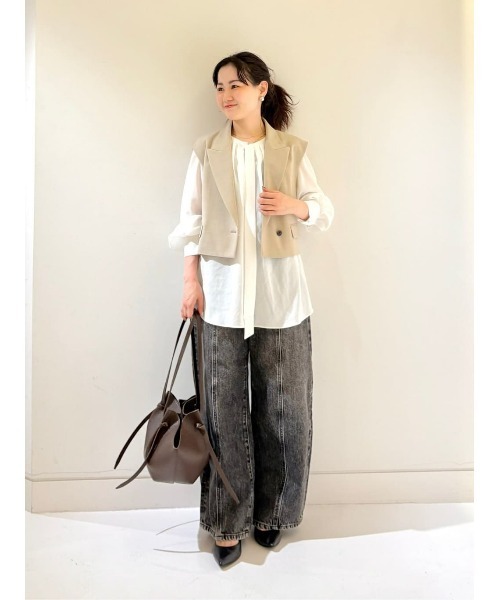 allureville（アルアバイル） ブラウス シャツ シルキータックボウ