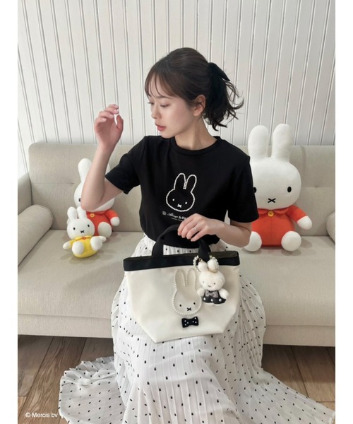 tシャツ miffy パールトリミングTシャツ レディース