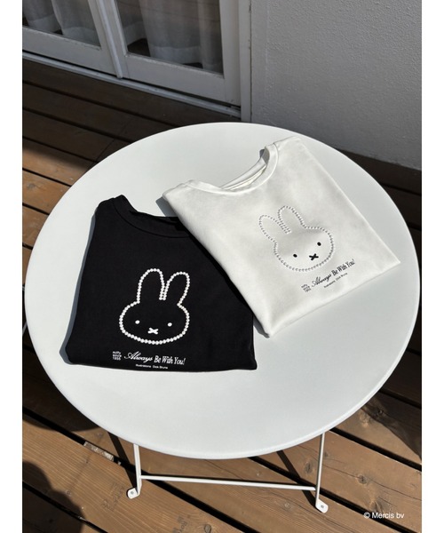 Miffy（ミッフィー） tシャツ パールトリミングTシャツ レディース