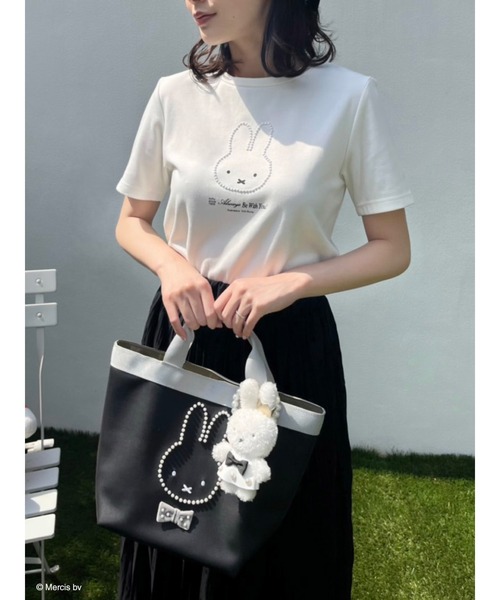 tシャツ miffy パールトリミングTシャツ レディース MIIA tシャツ miffy パールトリミングTシャツ レディース