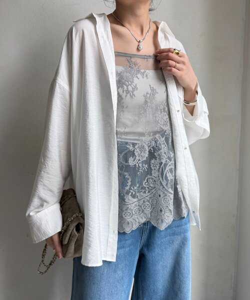 DouDou（ドゥドゥ） ブラウス シャツ 「新色追加」スカラレースキャミ