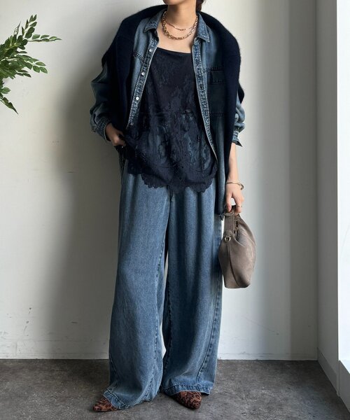 DouDou（ドゥドゥ） ブラウス シャツ 「新色追加」スカラレースキャミ