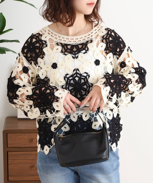 A.N.L クロシェ編みニットプルオーバー レディース A.N.L クロシェ編みニットプルオーバー レディース : ZOZOTOWN