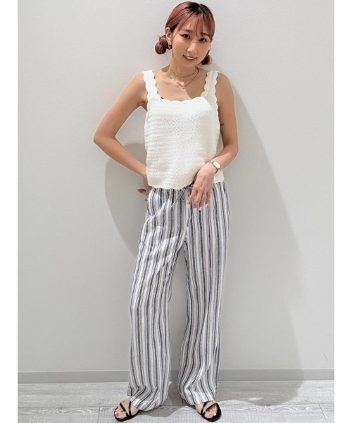 GAP タンクトップ ノースリーブ スクエアネック ニットタンク