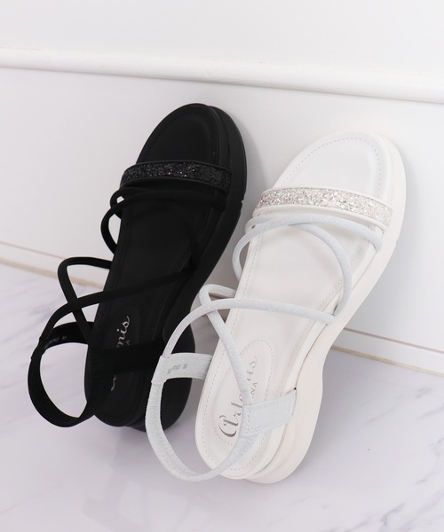 【新品未使用】artemis byDIANAホワイトスポーツサンダルストラップ付 artemis by DIANA サンダル コードストラップ厚底スポーツ