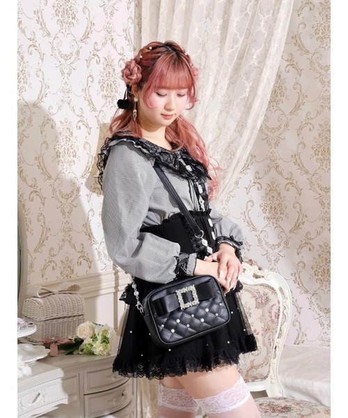 ★ヒノエとつくねのママ①★ ハンドメイドショルダーバッグ ポーチ P240 NOEMIE（ノエミー） ショルダーバッグ バッグ お嬢さんビジューリボン