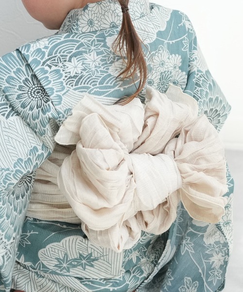 utatane 浴衣 キッズ浴衣3点セット ひよこ商店 青碧色に菊爛漫 キッズ