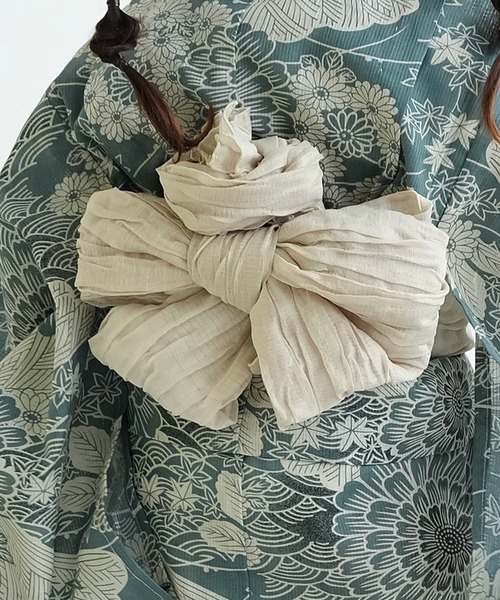 浴衣 キッズ浴衣3点セット ひよこ商店 青碧色に菊爛漫 キッズ 子供 女の子の画像