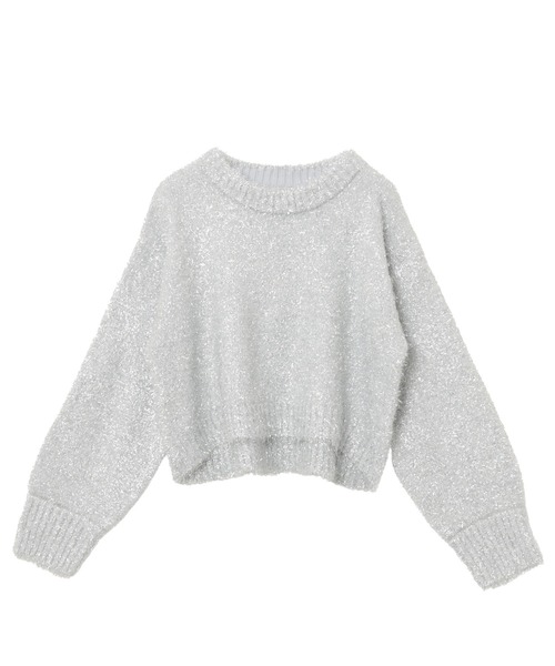 「andme」 「alma design」長袖ニット M シルバー レディース_画像3