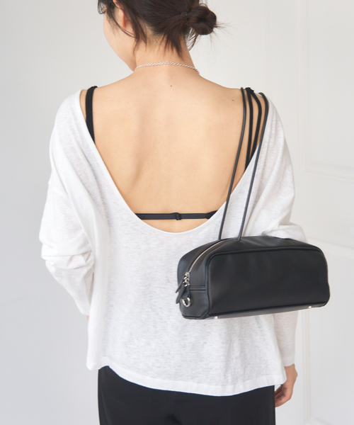 IENA ROUGH COTTON BACK OPEN ボートネックロンT IENA tシャツ ONIT/オニット ROUGH COTTON BACK OPEN ボート