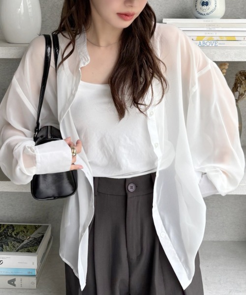 シャツ/ブラウス(長袖/七分) her praha see-through bra top her praha see-through bra top 【公式通販】