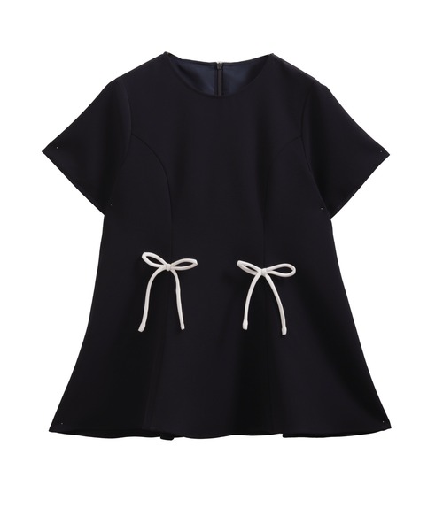 リボン付きフレアニットトップス fit more フィットモア Fit more リボンフレアトップス レディース : ZOZOTOWN Yahoo!店