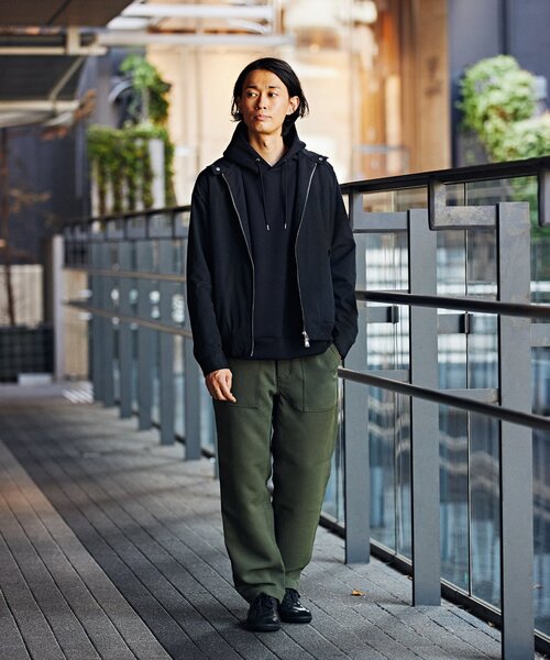 新品未使用　EDIFICE　COOLMAX　ストレッチフードブルゾン EDIFICE（エディフィス） ジップアップブルゾン SMALL ブラック メンズ