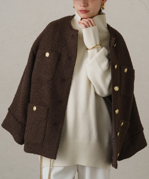 Loungedress（ラウンジドレス） ツイードジャケット FREE ブラック