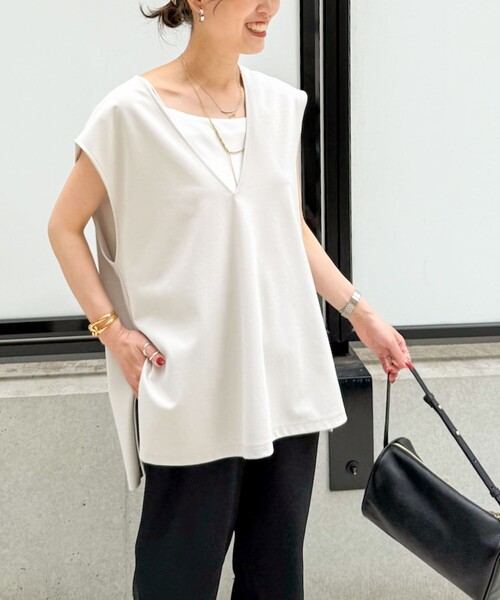 ベスト ジレ 「WEB STAFF高久別注カラーあり」COOL TOUCH 深Vネックプルオーバーカットソー レディース NOLLEY'S ベスト ジレ 「WEB STAFF高久別注カラーあり」COOL