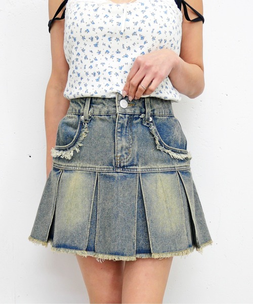 FUN デニムスカート フリンジデニムミニスカート : ZOZOTOWN Yahoo!店