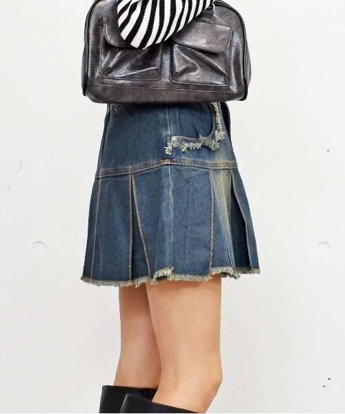 【FENDI】FF シャンブレーデニムミニスカート【関税送料込】 WEB限定 TIME SALE！］2WAYファスナー付きデニムミニスカート（4