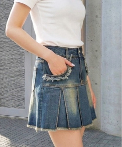 FUN デニムスカート フリンジデニムミニスカート : ZOZOTOWN Yahoo!店