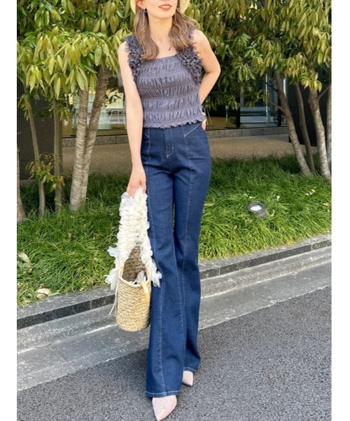 SNIDEL ブーツカットデニム スナイデル SNIDEL Sustainableブーツカットデニム （LBLU