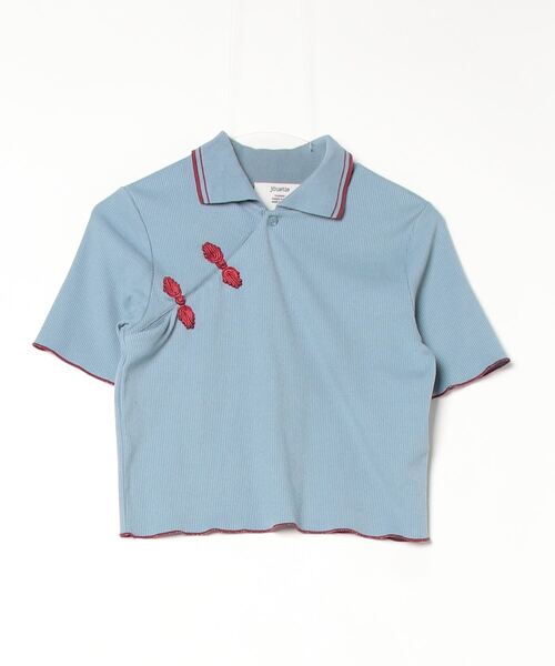「jouetie」 半袖ポロシャツ MEDIUM ブルー レディース jouetie 「jouetie」 半袖ポロシャツ MEDIUM ブルー レディース