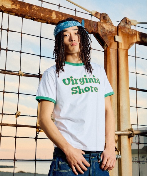 WOKE EDGE（ウォークエッジ） tシャツ Virginia Shore Ringer Tee