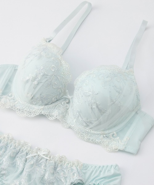 Honeys（ハニーズ） ブラジャー ショーツセット ラメ刺繍ブラセット