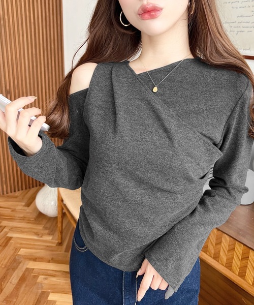 tシャツ レイヤードライクワンショルニットソープルオーバー レディース | moment+ | 17