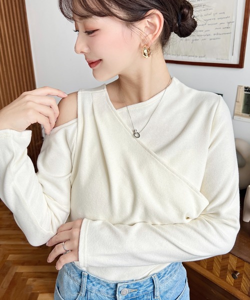 tシャツ レイヤードライクワンショルニットソープルオーバー レディース | moment+ | 05