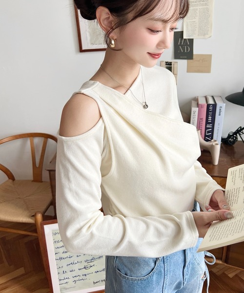 tシャツ レイヤードライクワンショルニットソープルオーバー レディース | moment+ | 09