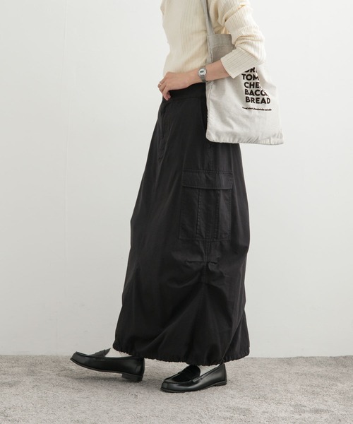 「URBAN RESEARCH DOORS」 ロングスカート MEDIUM カーキ レディース