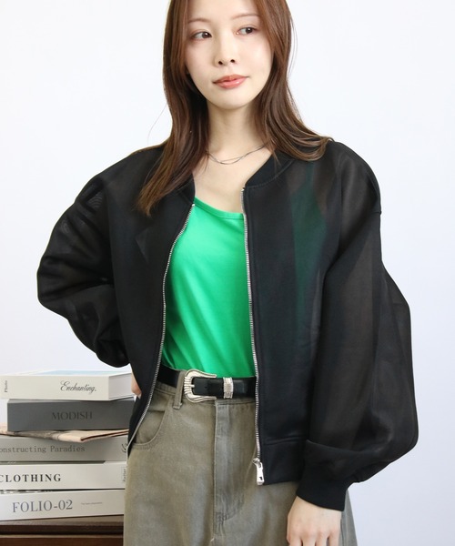 「Social GIRL」 ジップアップブルゾン M ホワイト レディース_画像5