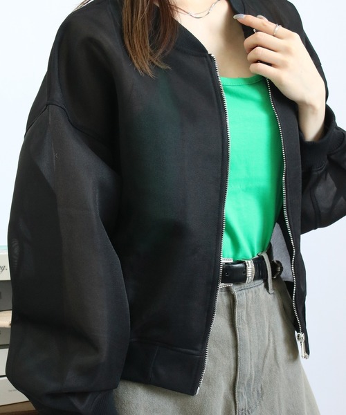 「Social GIRL」 ジップアップブルゾン M ホワイト レディース_画像7