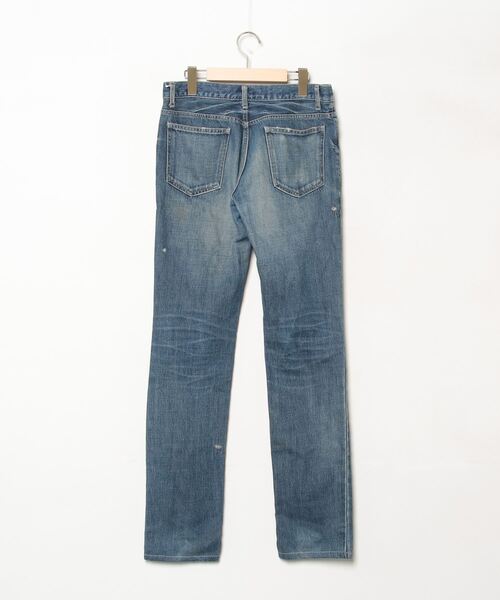 「LOUNGE LIZARD」 ダメージ加工デニムパンツ 3 ブルー メンズ